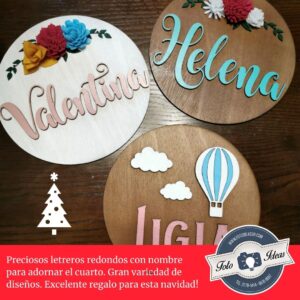 Letrero redondo con nombre