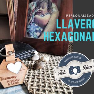 Llavero hexagonal personalizado