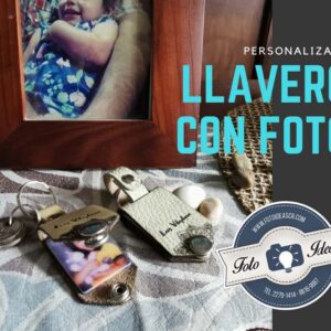 Llavero personalizado de cuero con foto
