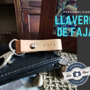 Llavero personalizado de cuero tipo faja