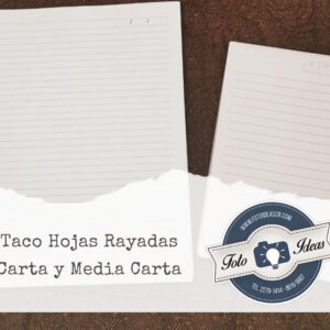 Tacos de hojas rayadas, carta y media carta